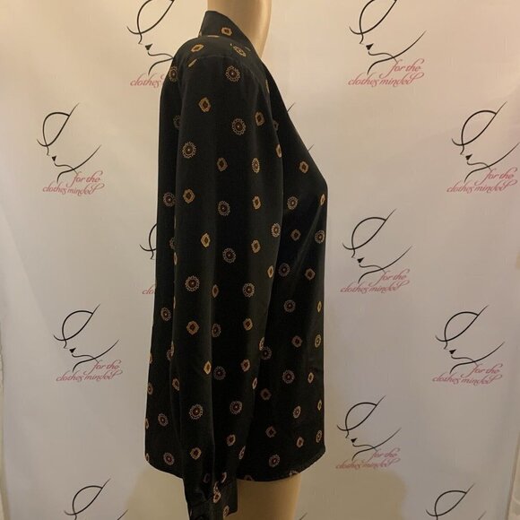 JOAN LESLIE. Size 10. Long Sleeve. Button Up. Silky Poly Shirt. B83. - Picture 3 of 5